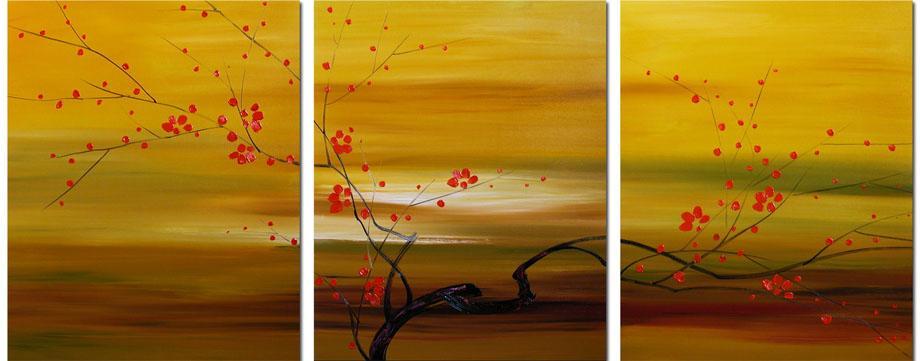 Dafen Oil Painting on canvas red flowers -set004